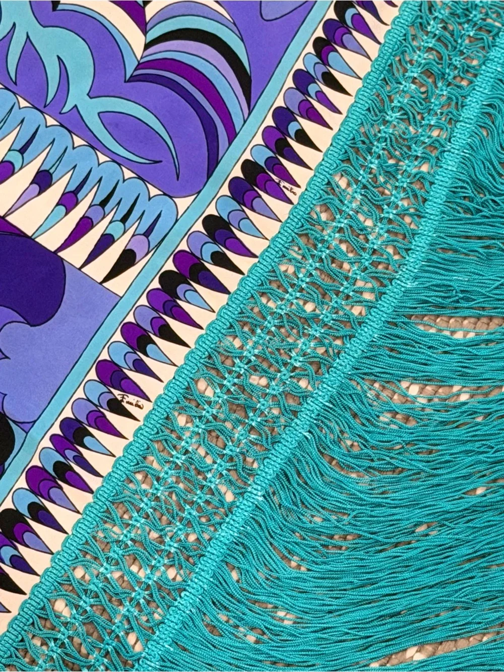 Authentic Vintage 1970s Emilio Pucci Silk Jersey Shawl / Scarf – 55” Square